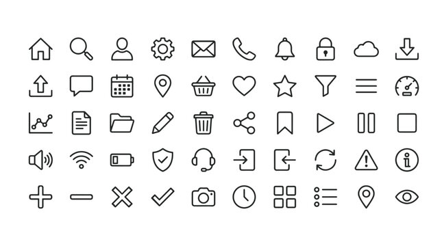 Editable Modern UI icon set Adobe Illustrator Artwork