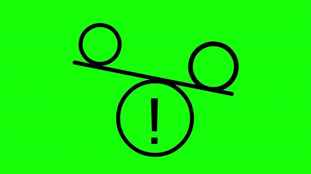 Unequal Balance Scale Animation on Green Screen Inequality Concept