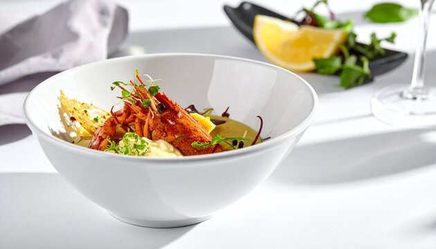 Dekonstruierte Lobster-Roll-Bowl mit Hummer und Butter, edel