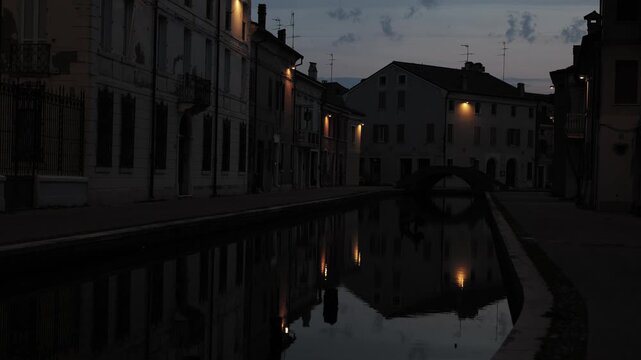 Comacchio, Ferrara, Emilia Romagna, Italy - April 29, 2026 - Views of the lagoon city's historic center