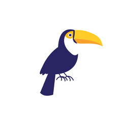 Obraz premium Tropical toucan bird with a large yellow beak