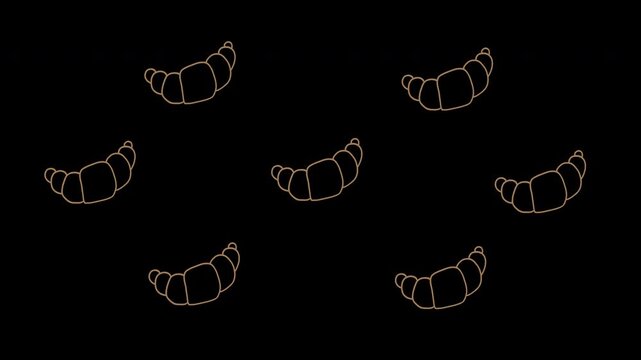 Animated croissant pattern with transparency loop