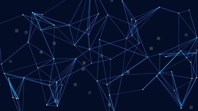 Digital Web of Connections: A visually stunning representation of a digital web, showcasing interconnected nodes and lines in a network of technological data and scientific discovery.