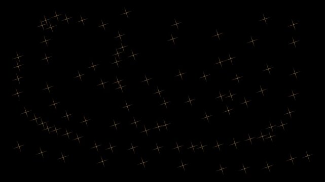 Small golden star patterns scatter across the darkness.