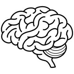 Obraz premium cartoon illustration outline of the human brain 