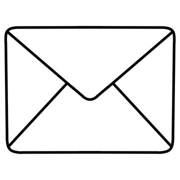 cartoon illustration outline of an envelope 