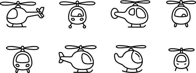 helicopter aviation aircraft transport flight rotor flying air vehicle chopper rotorcraft travel pilot airborne service tourism taxi private light machine on transparent background © Maksym