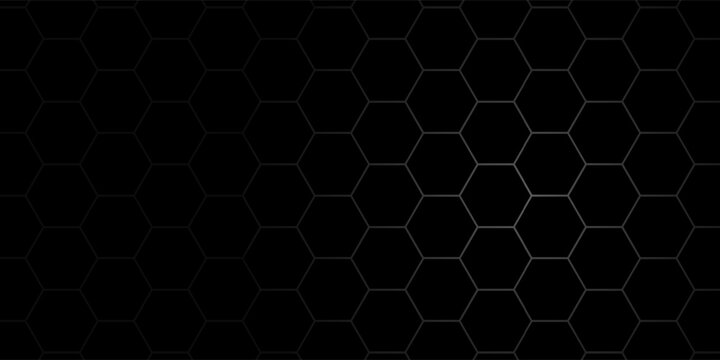 dark black doff metal hexagon pattern abstract geometric shape background wallpaper design
