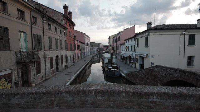 Comacchio, Ferrara, Emilia Romagna, Italy - April 29, 2026 - Views of the lagoon city's historic center