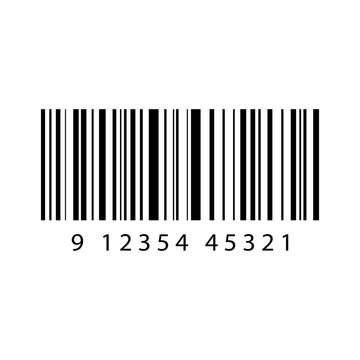 Barcode Vector Icon &mdash; Black Retail Scan Code on White Background