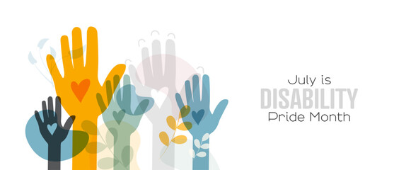 Fototapeta na wymiar July is Disability Pride Month banner.