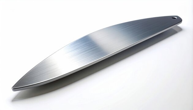 Modern Brushed Metal Leaf Shaped Decorative Accent Piece.