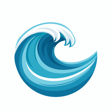 Stylized Blue Ocean Wave Illustration