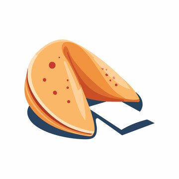 Stylized Illustration of a Fortune Cookie