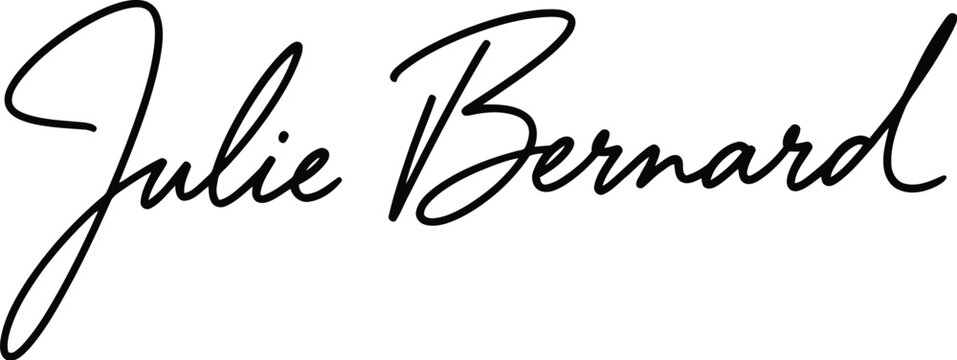 elegant handwritten signature of julie bernard on white background