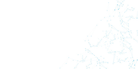 Abstract blue plexus network background, geometric connecting lines and dots on white, digital technology data structure vector illustration © Fou'adi