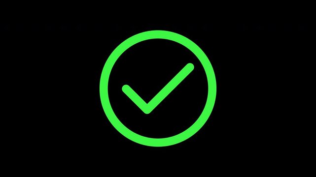 Green Checkmark Circle Animation Alpha Channel &ndash; Success Status Confirm Icon