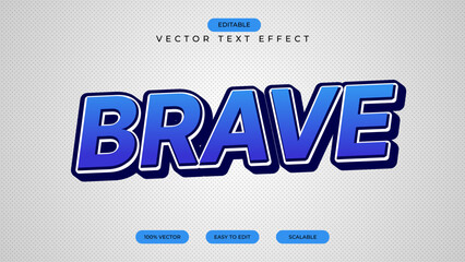 Obraz premium Brave bold 3d style editable text effect