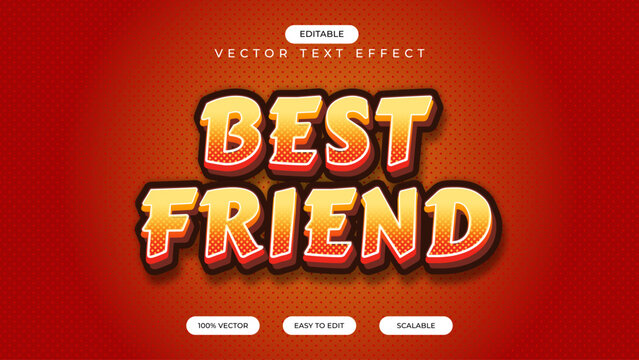 Best Friend vector text effect
