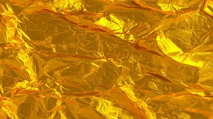 Naklejka premium Gold Christmas background foil wrinkled texture shiny crumpled wrapping paper festive golden backdrop seamless holiday pattern design with bright gilded rough surface for seasonal decoration