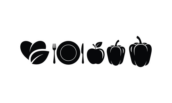 fruts spons plate capcicum silloutte