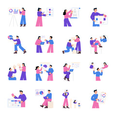 Fototapeta premium Collection of Flat Style Business Illustrations