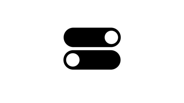 Minimalist double toggle switch icon with transparent animation background