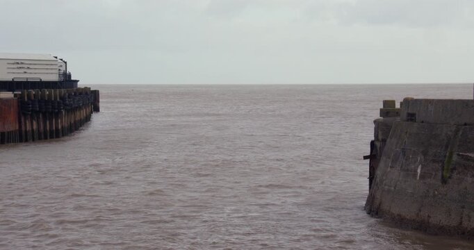 Wide shot of the entrance to Lowestoft Waveney Dock and Marina.