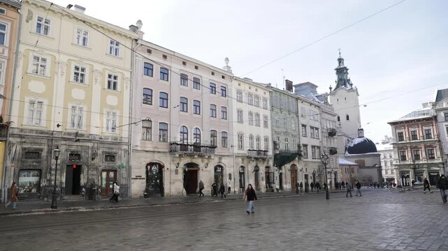 Rynok Square in Lviv with Town Hall and Historic Architecture
