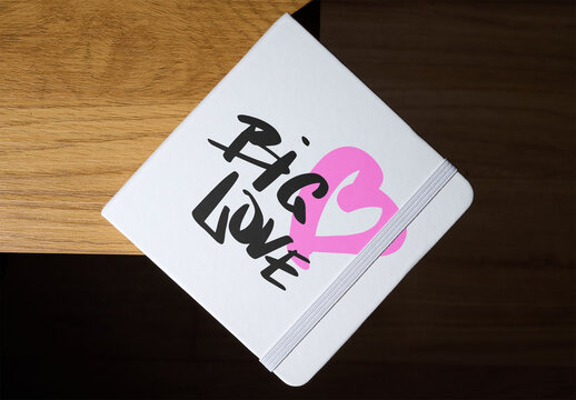 Mockup Template of Front Cover for a Book or Notebook