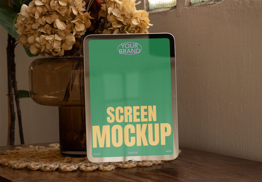 Mockup Template of a Tablet Blank Screen