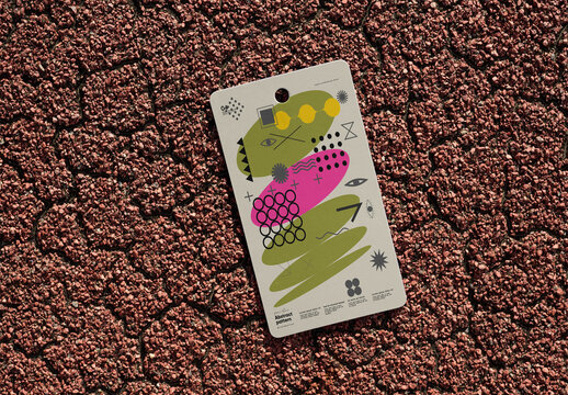 Mockup Template for Hang Tag on Textured Surface