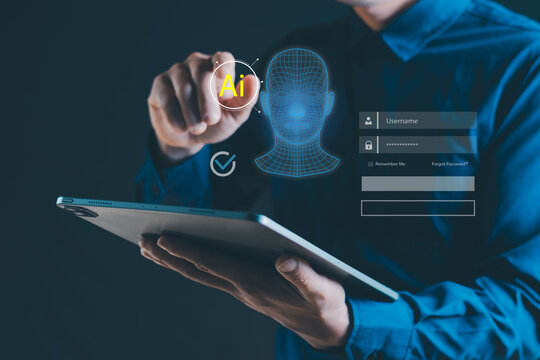 AI Facial Recognition Login for Mobile Banking &ndash; Biometric Identity Verification, Secure Authentication, Fintech Cybersecurity Technology