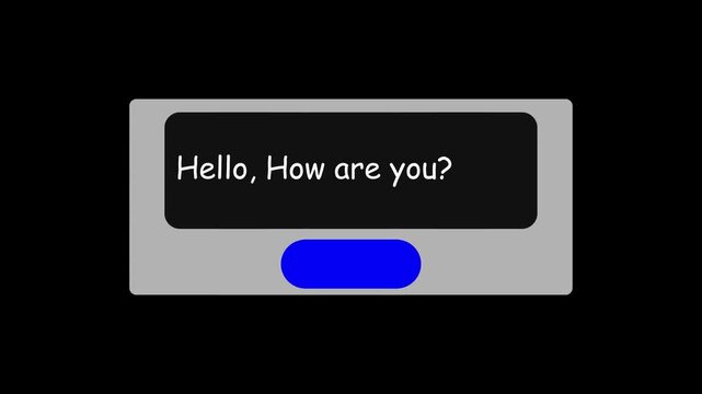 Typing hello message and clicking send on alpha channel interface