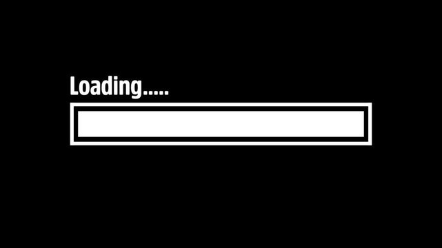white loading bar animate on a transparent background.