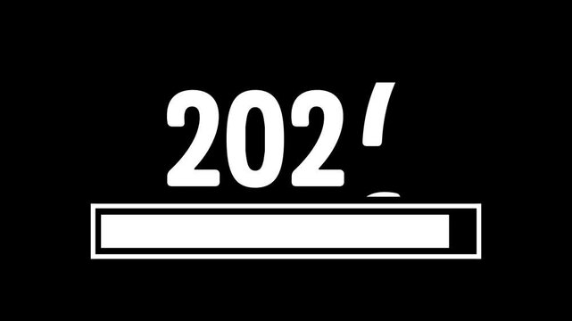 Transition from 2026 to 2027. Progress bar loading animation. New Year's countdown.