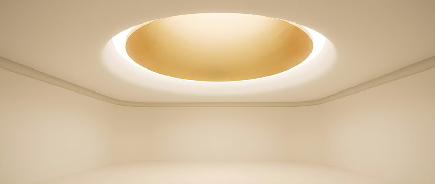 This closeup shot features a warm recessed ceiling light fixture in a minimalist neutral-toned indoor space, with soft ambient glow creating a cozy atmosphere.