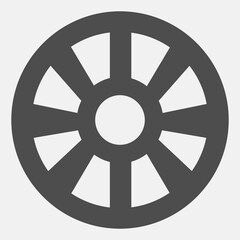 Obraz premium Car wheel rim solid icon, vehicle concept. Vector graphics. Disk sign with glyph style for mobile or web design.