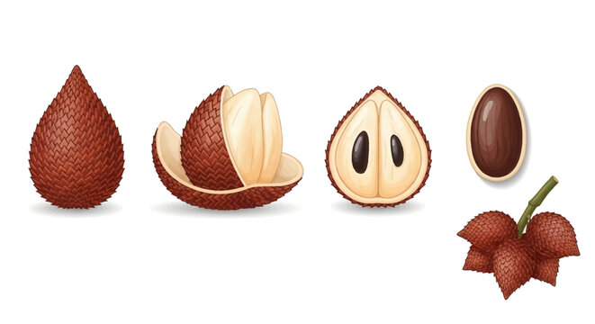 Salak fruit set in vector graphic illustration