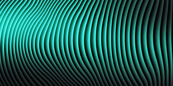 Abstract Wave Pattern with Teal Light Glow, Smooth Ripples Vector Illustration
