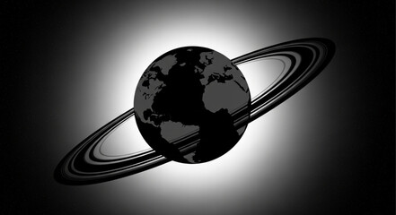 Saturn-like Planet with Rings in Space. © Muh