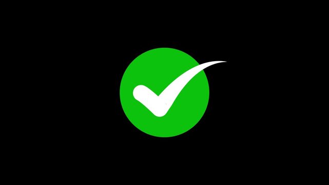 Check mark sign in green circle, verify complete sign, approved, select tick, success , approved, yes icon signs. confirm icon animation, right check mark icon, Success, Approval, Yes tick & Done