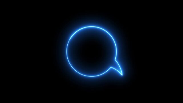 Dynamic neon sign speech bubble animation. Message bubble animation. Perfect comic style element for subtitles, ideas, messages, and creative motion graphic compositions.
