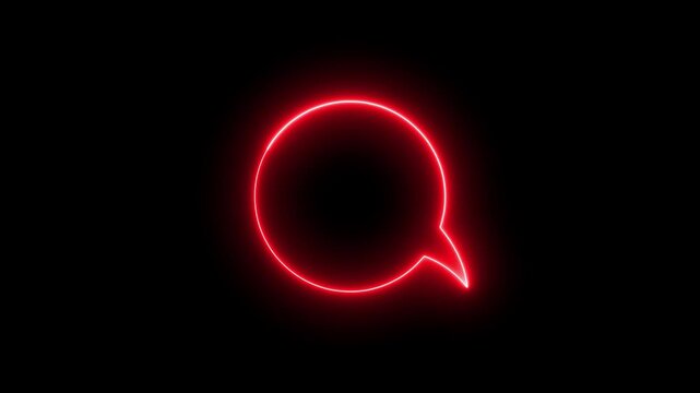 Dynamic neon sign speech bubble animation. Message bubble animation. Perfect comic style element for subtitles, ideas, messages, and creative motion graphic compositions.
