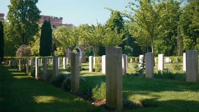 Rows Of Gravestones In the memorial day 