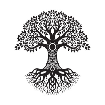 Celtic Tree of Life Sacred Geometry Line Art
