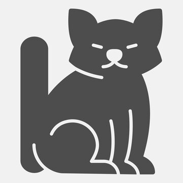 Cat solid icon, domestic animals concept. Vector graphics. Pet animal sign with glyph style for mobile or web design.