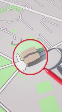 Real-time online package tracking. Vertical version. 3D animation.
