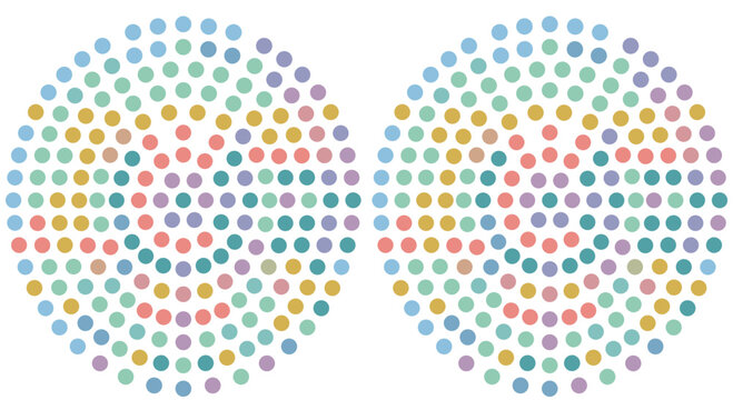 Polka dots even spacing multiple color variants pattern