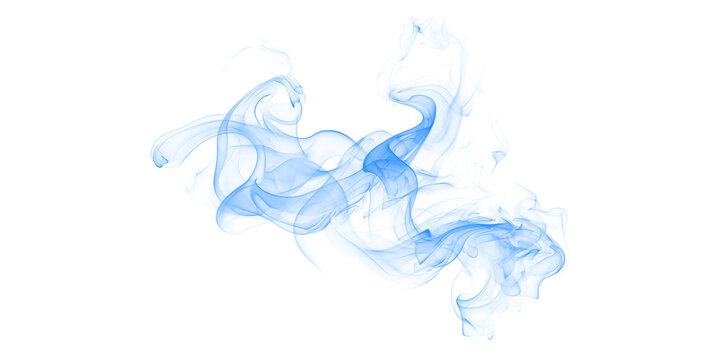 Abstract Blue Smoke Swirls Flowing on Dark Backdrop for Fantasy Technology or Creative Design Overlay